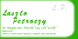laszlo petroczy business card